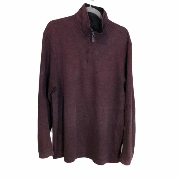 Haggar maroon Half zip burgundy pullover - Picture 1 of 15